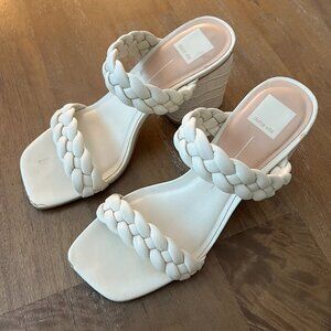 dolce vita - paily braided heeled sandal - white - size 10
